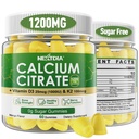 Calcium Citrate Gummies 1200mg with Vitamin D3 K2, Chewable Calcium Supplements for Women & Men, High Potency Support B0ne, Te*th, Strength & Immune Health, Mango Flavor, Non-GMO, Sugar Free, 120 Cts