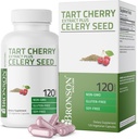 Bronson Tart Cherry Extract + Celery Seed Capsules - 강력한 Uric Acid Cleanse, Joint Mobility Support & Muscle Recovery Supplement - 비 GMO Formula, 120 채식 캡슐