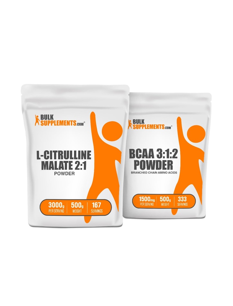 BulkSupplements Citrulline Malate 2:1 500g + BCAA 3:1:2 500g Bundle