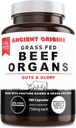Organes Fed Beef suplementari 4500mg - Desiccat Liver, Bone Marrow, Cor, Panpleas &ney, No-GMO, Guten Free, Undeat per Fonts antics (180 Capsules, 750mg) Cada