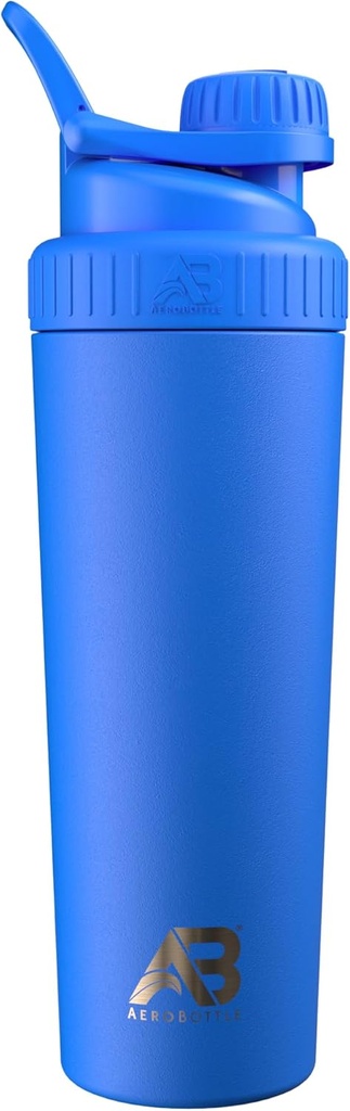AeroBottle Cryo Shaker Cup, Isolert rustfritt stål vannflaske og proteinshaker, blander protein og pre trening med turbulent blandingsteknologi, ingen blandingsball eller Wisk, 26oz, Artic Sea Blue