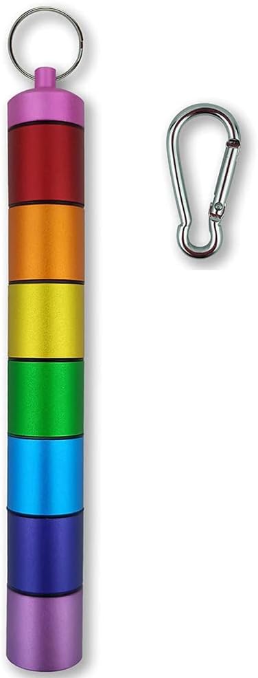 7 päivän pilleri Organizer, vedenpitävä Kannettava lääkelaatikko,Lääketurvallinen, Matkustaa Essentials, Päivittäinen lääkehoito tapauksessa vaivaamaton,Multi-värillinen, alumiiniseos pillerilaatikko