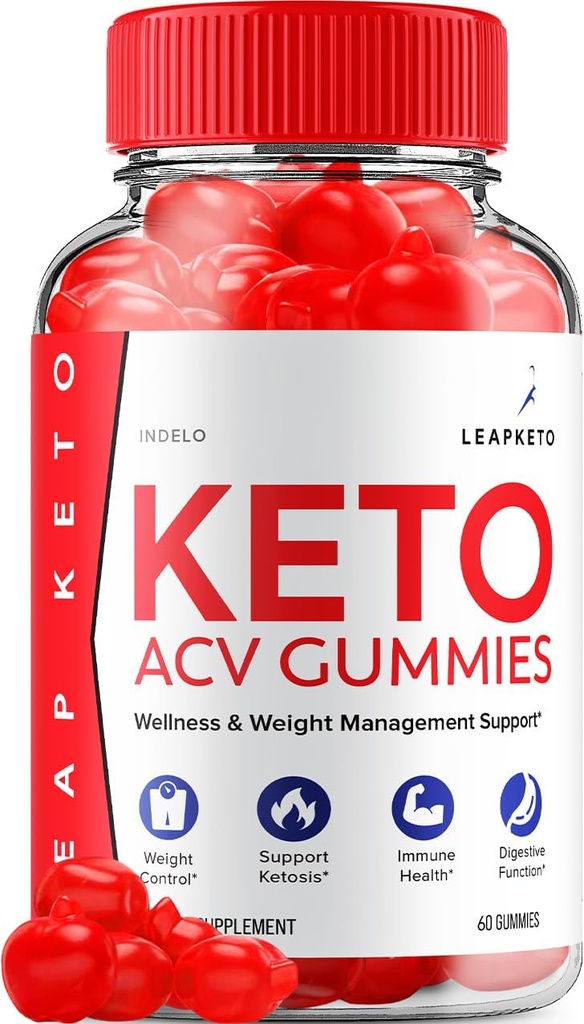 Leap Keto ACV Gummies - Advanced Formula Leap Keto Plus ACV Gummies Apple Cider Vinegar Keto Leap Weight Management ACV Gummies Diett Supplement Anmeldelser Kvinner (60 Gummies)