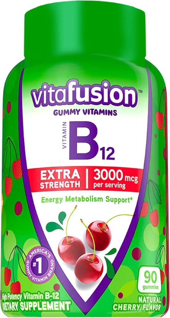 Witafuzja Elderberry Gummy Witaminy 90ct Witamina B12 Gummy Witaminy Energia Metabolizm System nerwowy Wsparcie 90ct