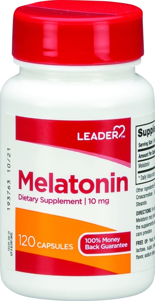 Leader Melatonin 10MG Capsules 120 Ct. Max Strength
