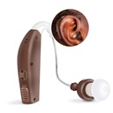 MSA 30X Behind the Ear Sound Amplifier, Amplifies Sound by 30 Times, Lightweight, Virtually Invisible, Comfortable, Adjustable Volume, Fast Charging, Brown, 1ct
