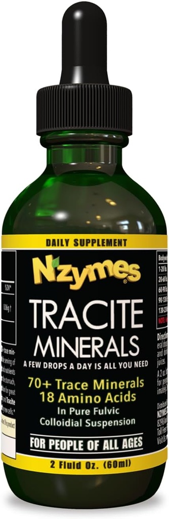 Nzymes® Tracite Minerals for People, Trace Mineral Drops ja aminohapot - valmistettu Yhdysvalloissa