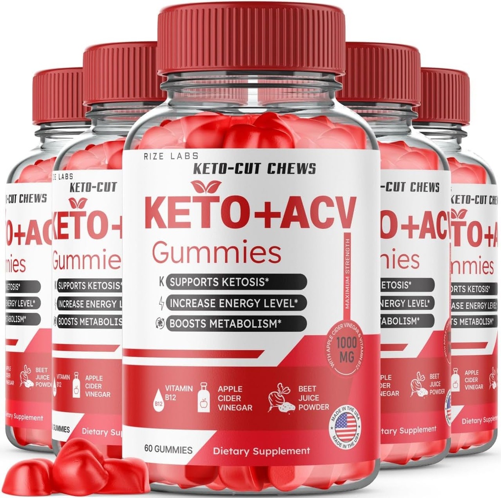 (5 Pack) Keto-Cut mastiga chicletes ACV - Keto-Cut mastiga Premium Keto ACV para perda de peso avançada, Keto + ACV Gummy, Keto Cut Chews Suplemento de força máxima, KetoCut Chews Comentários (300 chicletes)