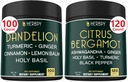 Bundel 6in1 Pondelion Supplement & 6in1 Citrus Bergamot Supplement - Ondersteuning Ontspanning, Hart, spijsvertering Gezondheid en Immuun