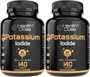Potasium Dose + Iodide (KI) Tablet - 130mg 140 Tablet - untuk Dukungan Thyroid, Metabolisme Sel & Electrolite Keseimbangan - Non-GMO, Gluten- Free, GMP Certifikasi, Paket 2