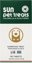 Sun Chlorella Sun Pet traite le supplément vert pour chats et chiens - Chlorophylle Eleuthero & Lécithine, Minéraux, Antioxydants & Vitamines pour chiens et chats - Imune Défense, Peau et Santé Gut - 120 Bites