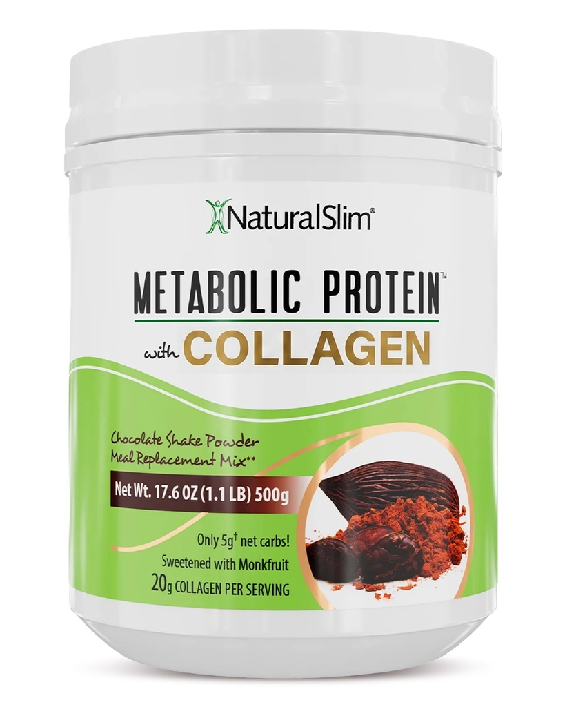 Metabolic Protein Powder with Collagen, Chocolate whey protein powder shake, Hydrolyzed Collagen with L-Glutamine for Digestion, Skin, Joints & Muscle, Low Carb Meal Replacement, 17.06 oz