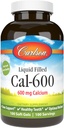 Carlson - Cal-600, 600 mg 칼슘, 뼈 지원, 건강한 치아 & 최선의 웰빙, 100 Softgels