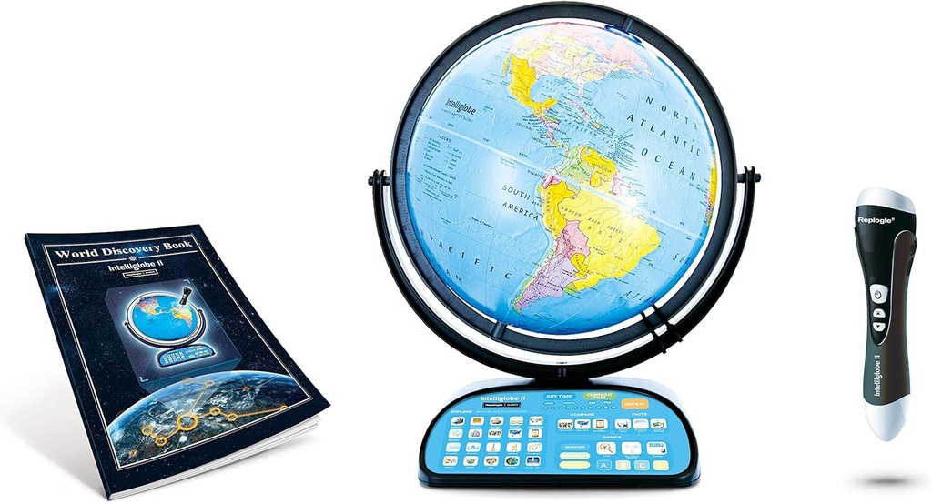 Replogle Globe For Children Interactive 12 Inch Talking World Globe With Stand,Learning Educational Toy4Kids For Classroom Kids Ages 4-8 & Decor