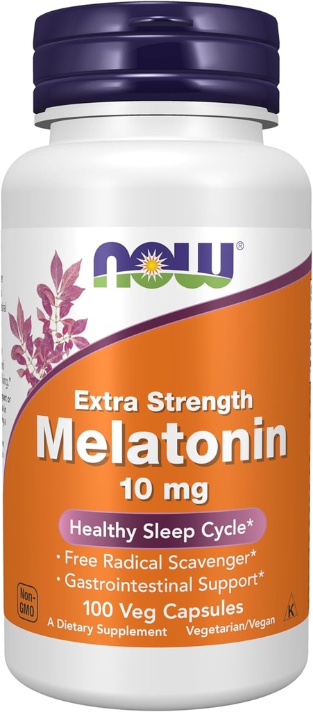 Ətraflı məlumatlar, Melatonin, Extra Strength 10 mg, Pulsuz Radikal Scavenger *, Sağlam Sleep Cycle *, 100 Veg Capsules