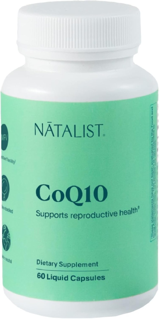 NATALIST CoQ10 Ubiinol 120 mg Daily Fertility Vitamin Powerful Antioxidant Defense & Cellular Energy Support Addition - висока абсорбция за жени и мъже Веган, Non- GMO - 60 Течни капсули
