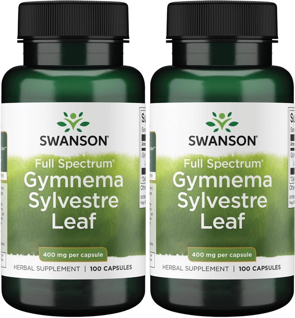 Swanson Full Spectrum Gymnema Sylvestre Leaf - Tradisional Ayurvedic Herb - (100 Capsules) (2 Pack)