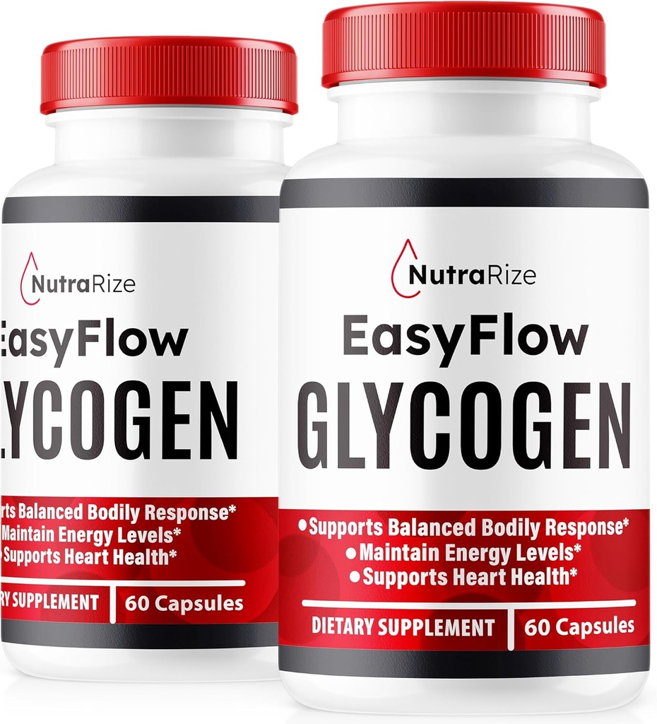 NutraRize (2 Pack) Easy Flow Glycogen, EasyFlow Glycogen Dukung Cilin, Easy Flyco Optimizer, Resmi EasyFlow Glyco Optimiser Caps, Easy Flow Detox Cleanse, Easy Flow Glycol (120 Capsules)