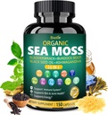Bualle Irish Sea Moss Kapsułki - Organic Sea Moss, Black Seed Oil, Ashwagandha Suplementy z Bladderwrack, Ginger & Burdock Root - Pomaga codzienne Wellness, Skóra & Energia - 150 Kapsułki (1 Pack)
