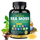 Organic Sea Moss Capsules, 11-in-1 Irish Sea Moss 30:1 Extract 300 mg with Vitamin D3 5000 IU, Black Seed, Ashwagandha, Bladderwrack & Burdock Root, Vegan Supplement, 150 Capsules