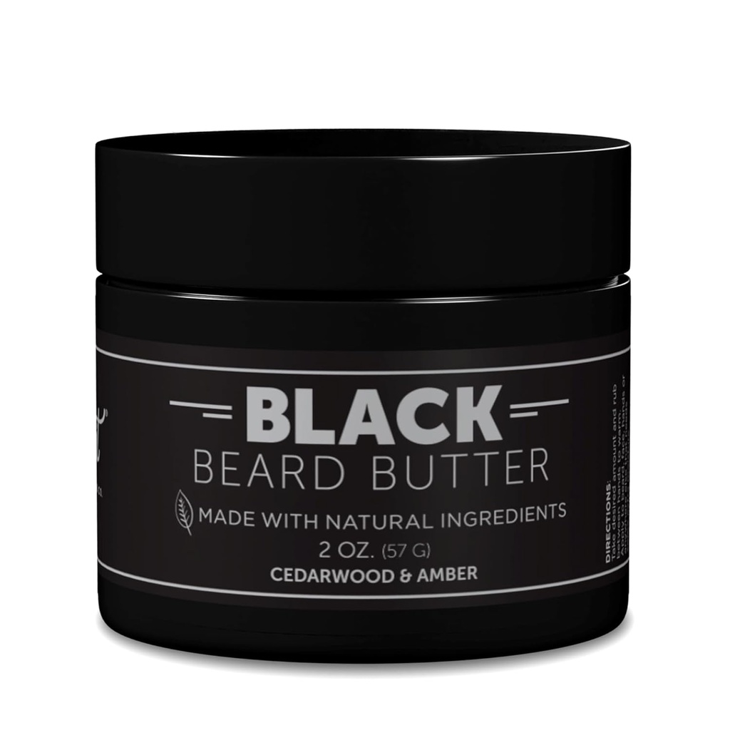 Detroit Grooming Co. Beard Butter for Men | Softens, Sabens & Hydrates with Safflower Oil & Shea Butter | Black Scent, 2oz