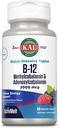 KAL Vitamina B12 Methylcobalamin e Adenosylcobalamin 2000 mcg ActivMelt, B12 Integratori energetici, Metabolismo, Nerve, Red Blood Cell Support, Alta Assorbimento, Berry naturale, 60 Serv, 60 Micro Tablet