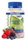 Health Supplied Calcium 500mg with Vitamin D3 1000 IU Gummies | Daily Dietary Supplement | Bone Strength, Growth, Teeth | for Adults, Teens, Kids | Great Tasting Natural Berry Flavor Vitamin Gummy