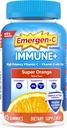 Emergen-C Immune+ Triple Action Immune Support Gummies, BetaVia (R), 1000 mg vitamin C, B vitaminer, vitamin D og antioksidanter, Super Orange - 45 greve