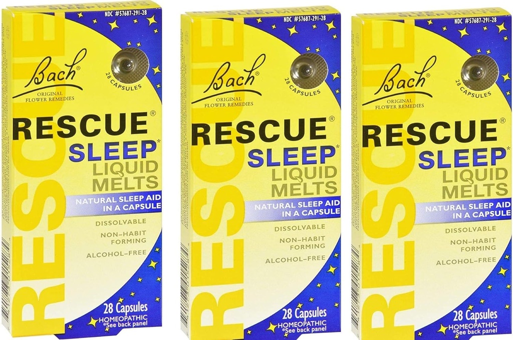 Bach Rescue Sleep Liquid Melts, dissolveable Capsules 28 ea (verpakking van 3 )