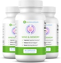 Ben Natural Saúde Mente & Memória Suplemento, Nootropic Brain Support com Rhodiola, Chá Verde, Cravos e Quercetin, 90 Cápsulas, 3 Pacote