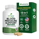 13-in-1 Heart Health Supplement – Supports Healthy Circulation & Blood Pressure Levels – with Hawthorn, Garlic, Olive Leaf, Hibiscus, B12, Juniper, Green Tea and More |GMP|90 Capsules|