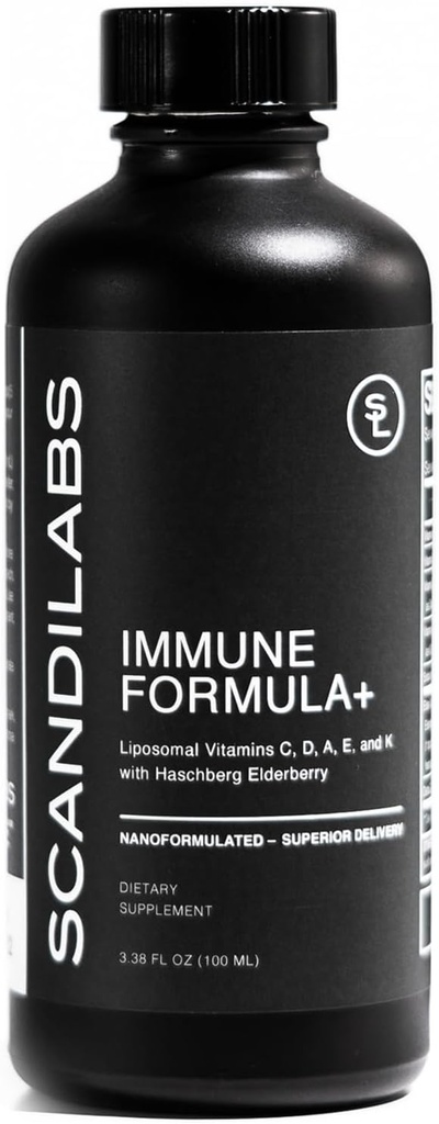 Immune Formula+ 7-in-1 Lipozomálna Wellness Blend s výkonnými antioxidantmi, vitamínmi C, D, E, K1, K2, a bazami 
