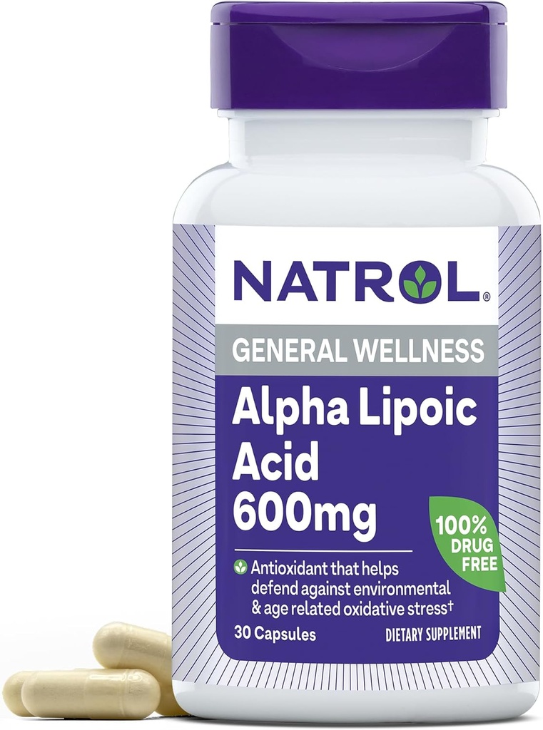 Natrol Alpha Lipoic Aident 600 mg Caps, 30 ct