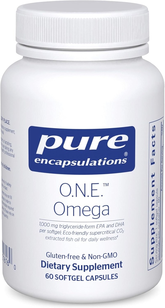Pure Encapsulations O.N.E. Omega - Fish Oil supplement for Heart Health, Joints, Skin, Eyes, and Cognition* - Fish Oil Concentrate with EPA and DHA - 60 Softgel Capsules