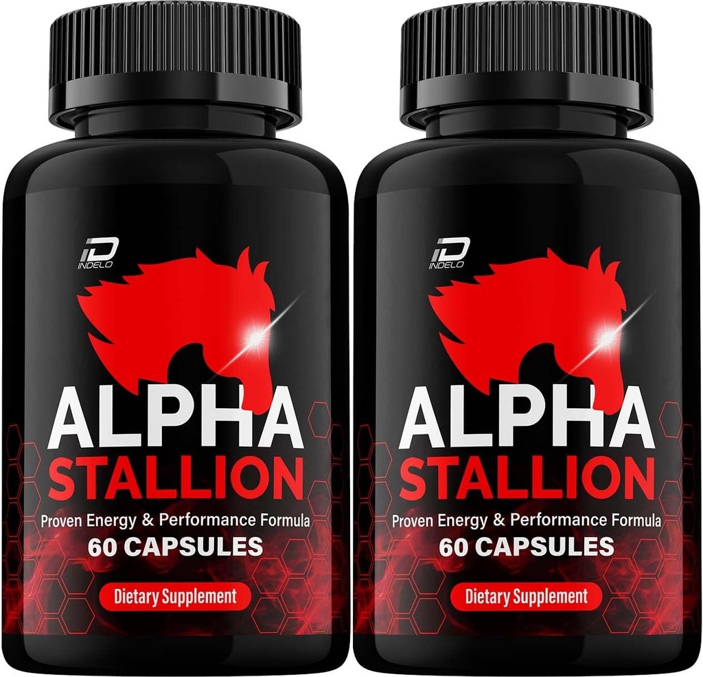 Alpha Stallion Pills Formula ofiziala - AlfaStallion kapsulak Errendimendu Handiko Formula - Gehieneko Indarra, Alfa Stallion All-Natural Formula, StallionAlpha Reviews (2 Pack - 120 kapsulak)