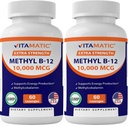 Vitamatic Methyl vitamin B12 (Methylcobalamin) 10.000 mcg (10mg) 60 Lozenges - Nguồn cao cấp của vitamin B12 (2 Pack)