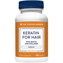 The Vitamin Shoppe Keratin for Hair with Biotin Collagen - Strong Healthy Hair | Hair Luster & Shine | 120 Capsules | Beauty