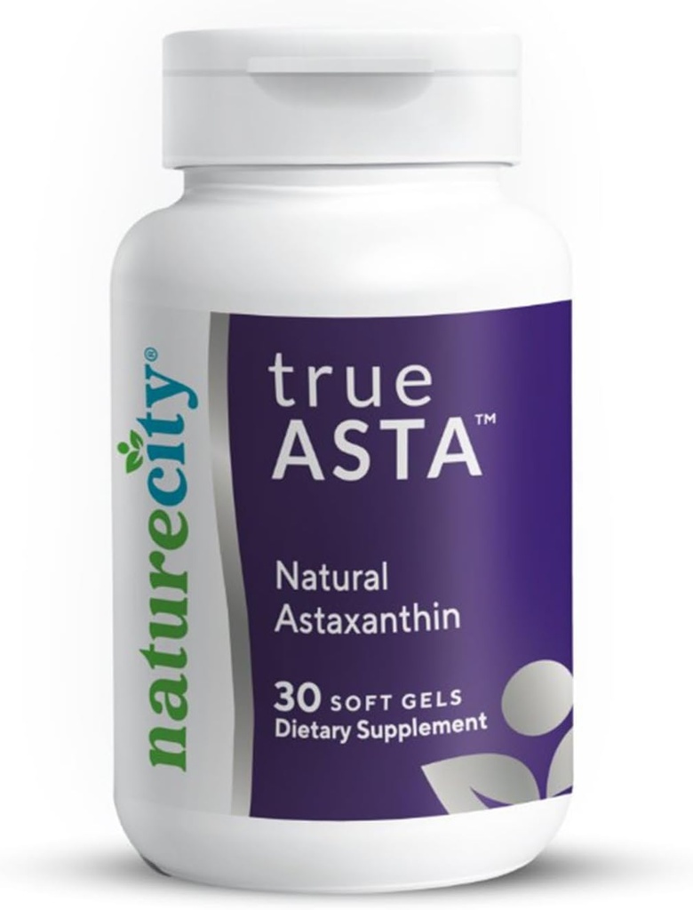 NatureCity TrueAsta 6mg Astaxanthin תוספת עם Astareal | תמיכה בעין, עור, מפרקים, שרירים, Brain & Blood Flow