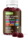 Multivitamin Gumi Vitamin for Dewasa & Teens - Hamilune Dukung Gummies - 12 Daily Vitamin & Minamins C, D3, E, A, Zinc & More - Vegetarian, Gluten Free - Bery Flavored Gummy