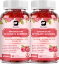 (2 Pack) 600 Mg Magnesium Glycinate חניכיים, Magnesium תוסף Magnesium Malate, Magnesium Citrate & Potassium, תומך הלילה & משותף, אנרגיה Boost, טבעוני ו 0-Sugar, Raspberry Count 120 ספירה 120