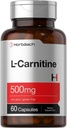 Tambahan Horbäach L Carnitine 500mg 124; 60 Capsules 124; sebagai L- Carnitine L- Tarcult 124; Non- GMO dan Gluten Bebas