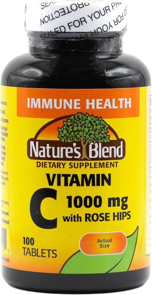 A természetes keverék C-vitamin 1000mg w / Rose Hips tabletta 100 rg