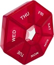 Red Daily Pill Organizer - 7 Tage, 1 Mal am Tag, Reise Pille Fall