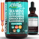Configureu el Mar Organic Nutra Moss Deixa a l'igual de l'Aucrai Negre Seke irlandès Seamos Ashwagandha Burdod Root i Bladerwrack - Multiminal Vegan per a l'Energia Gutath Skins Imunne support & pel cabell