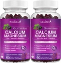 Calcium Magnesium Zinc Gummies with High Absorption Magnesium Glycinate 200mg, Potassium -Plant Calcium supplement w/ D3 " Sea Mos for Bone, Muscles, cool Mood " sleep Support- Kids " adults (2 Pack)