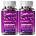 Plant Based Calcium Supplement with Vitamin D3,K2 Gummy for Bone Strength, Contains Whole Food Natural Minerals-Bone Health, Calm Mood & Sleep Support for Women & Men (2 Pack)