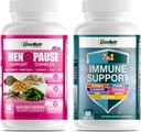GreeNatr Herbal Menopause Support Complex für Hot Flashes, Night Sweats, Mood Swings Relief Plus Unsere 7 in 1 Immununterstützung mit Quercetin, Echinacea, Sambucus Elderberry und Ginger