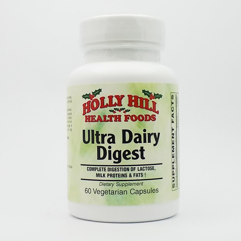 Holly Hill Health Foods, Ultra Dairy Digest, 60 vegetariškų kapsulių