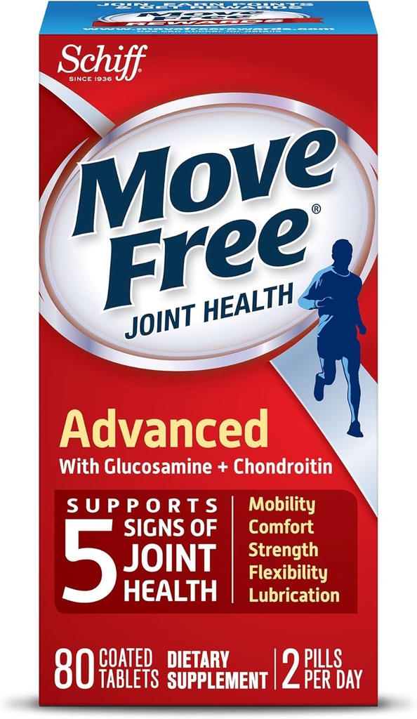 Move Free Advanced, 80 tablets - Joint Health Supplement with Glucosamine and Chondroitin