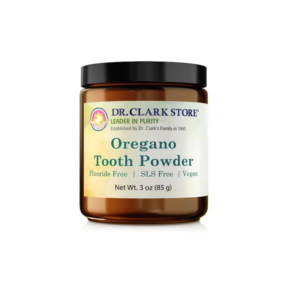 Dr. Clark Oregano Tooth Powder – 3oz, Natural Oral Health & Tooth Whitening Formula